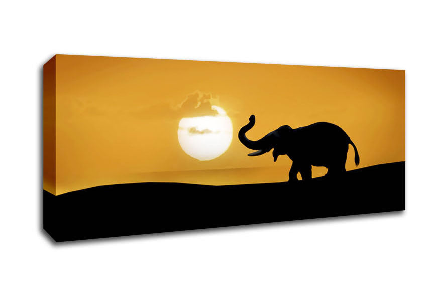 Picture of Safari Elephant Panoramic Canvas Wall Art