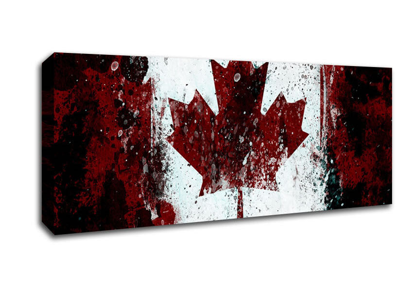 Picture of Canadian Grunge Flag Panoramic Canvas Wall Art