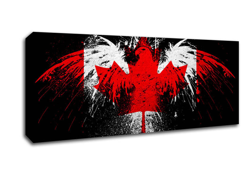 Picture of Canadian Eagle Flag Panoramic Canvas Wall Art