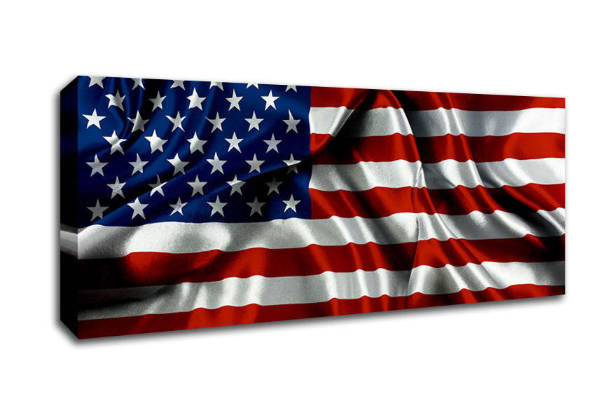 Picture of American Usa Flag Panoramic Canvas Wall Art