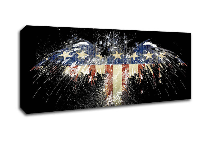 Picture of American Flag Eagle Panoramic Canvas Wall Art