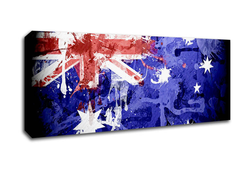 Picture of Australian Grunge National Flag Panoramic Canvas Wall Art