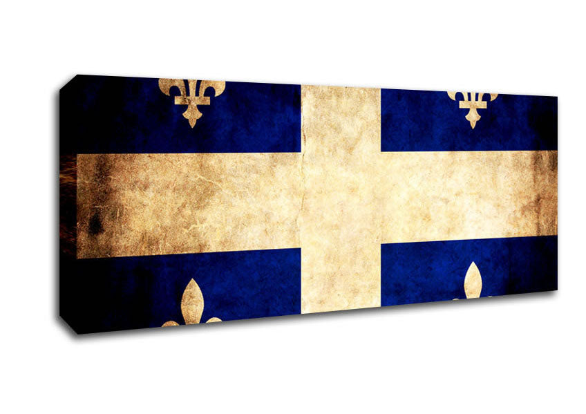 Picture of Canada Quebec Flag Panoramic Canvas Wall Art