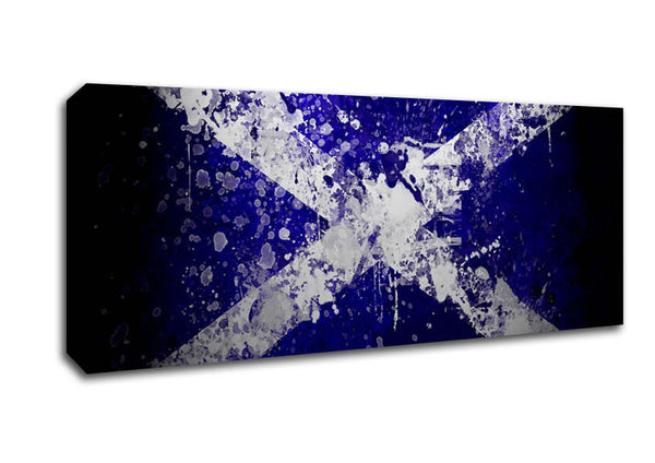 Picture of Scottish Flag Grunge Panoramic Canvas Wall Art