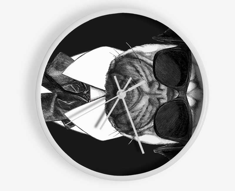 Mafia Pug Dog Clock - Wallart-Direct UK