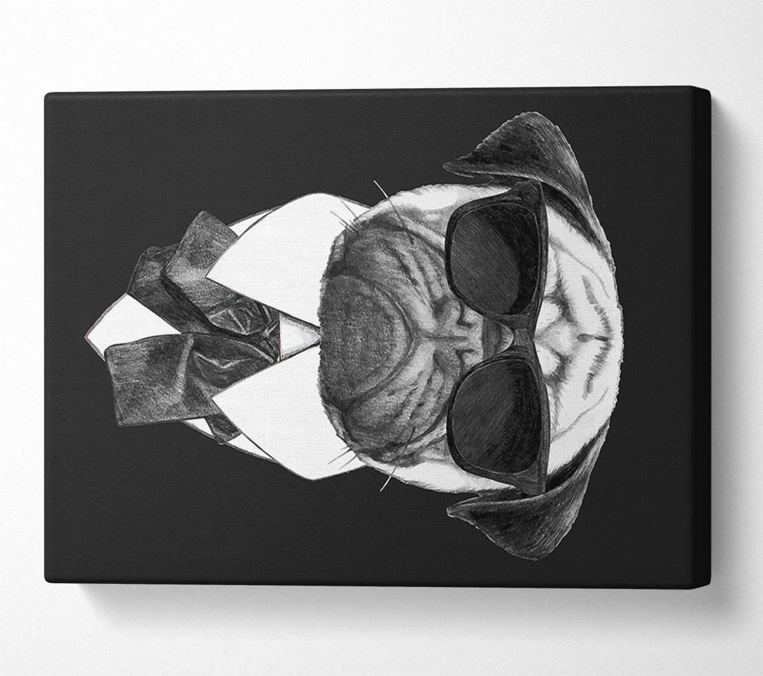 Picture of Mafia Pug Dog Canvas Print Wall Art