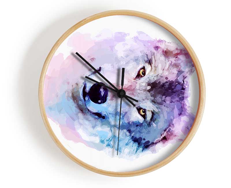 Stunning Wolf Clock - Wallart-Direct UK