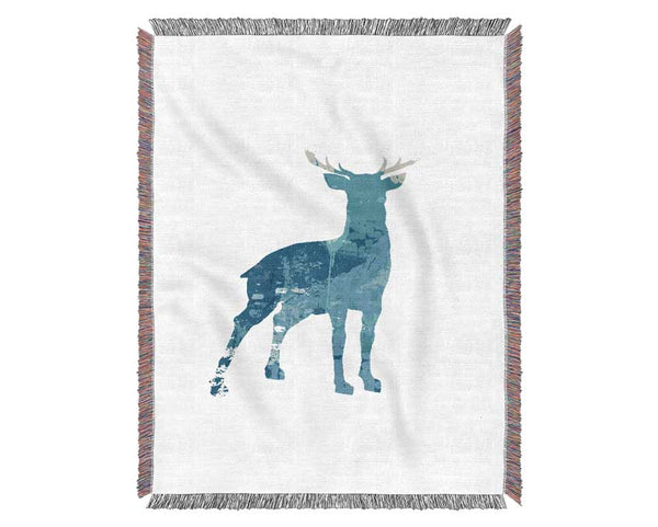 Blue Stag Woven Blanket