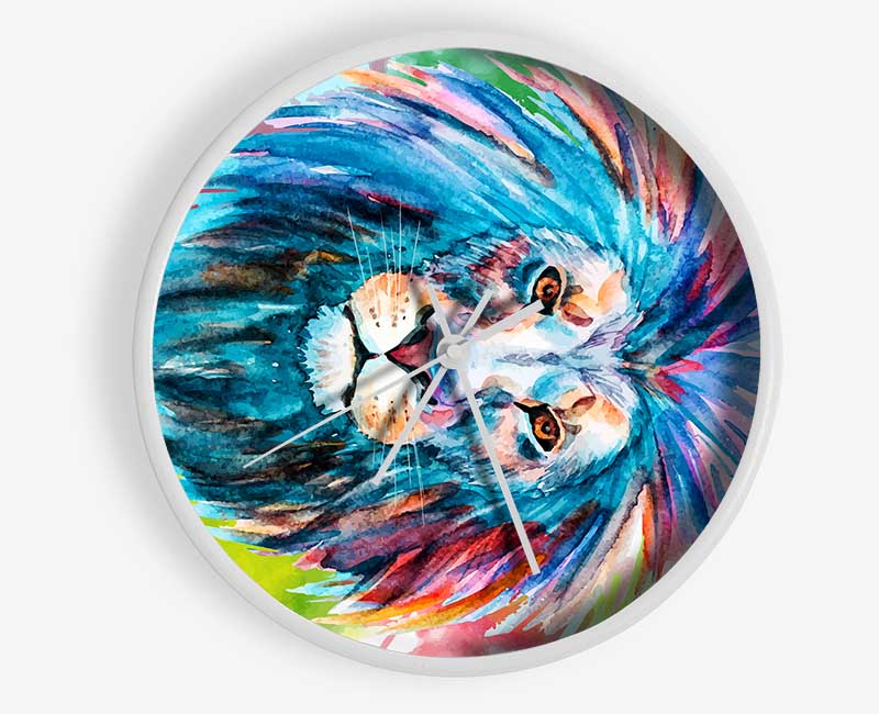 Blue Mained Lion Clock - Wallart-Direct UK