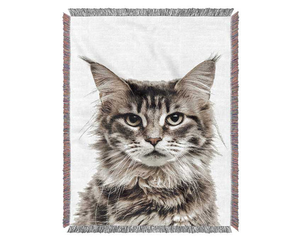 Cat Face Beauty Woven Blanket