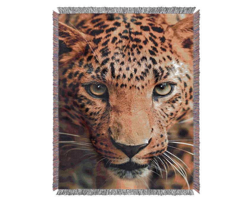 Leopard Stare Woven Blanket