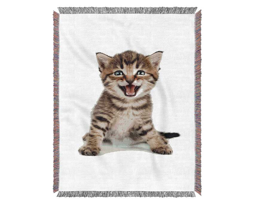 Cat Laugh Woven Blanket