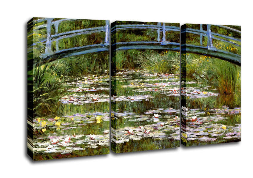 Picture of Monet Le Pont Japonais 3 Panel Canvas Wall Art