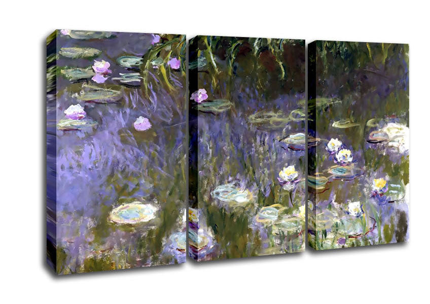 Picture of Monet Water Lilies 3 Panel Canvas Wall Art