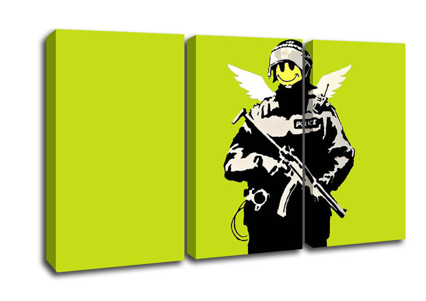 Picture of Angel Copper Lime Green 3 Panel Canvas Wall Art