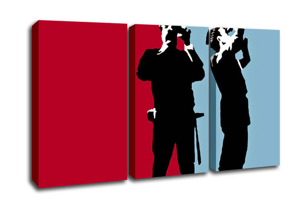 Picture of Constabulary Blue Red 3 Panel Canvas Wall Art