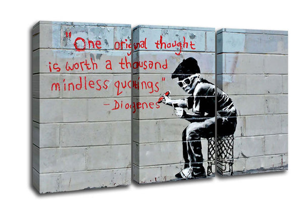 Picture of One Original Thought Is Worth A... 3 Panel Canvas Wall Art