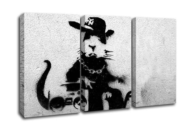 Picture of Rap Rat 3 Panel Canvas Wall Art