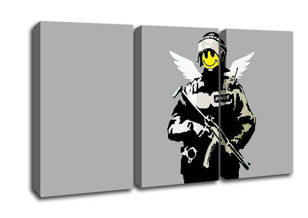 Picture of Smiley Face Angel 3 Panel Canvas Wall Art