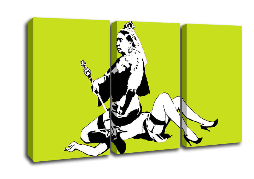 Picture of Queen Elizabeth Legs Lime 3 Panel Canvas Wall Art