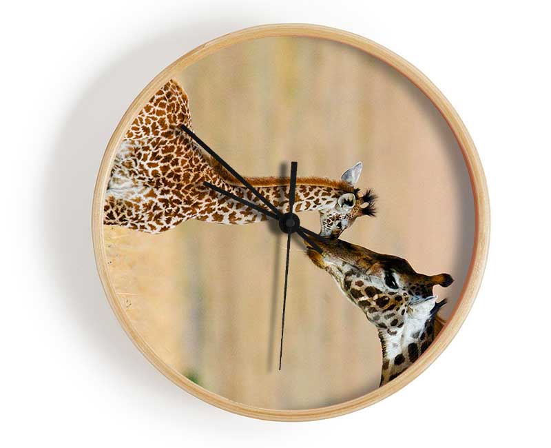 Baby Giraffe Love Clock - Wallart-Direct UK