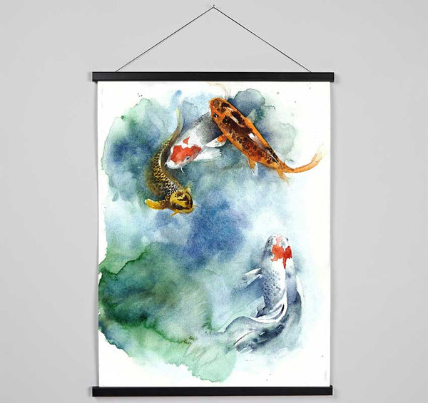 Koi Fishpond Hanging Poster - Wallart-Direct UK