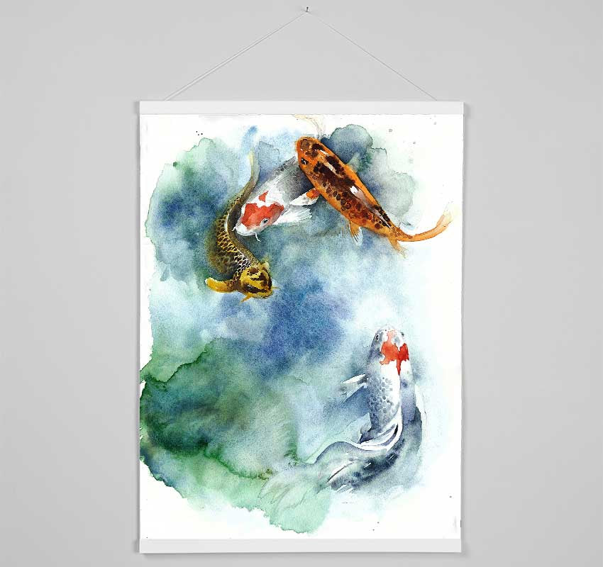 Koi Fishpond Hanging Poster - Wallart-Direct UK