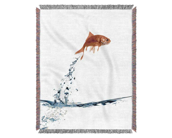 Jumping Goldfish Woven Blanket