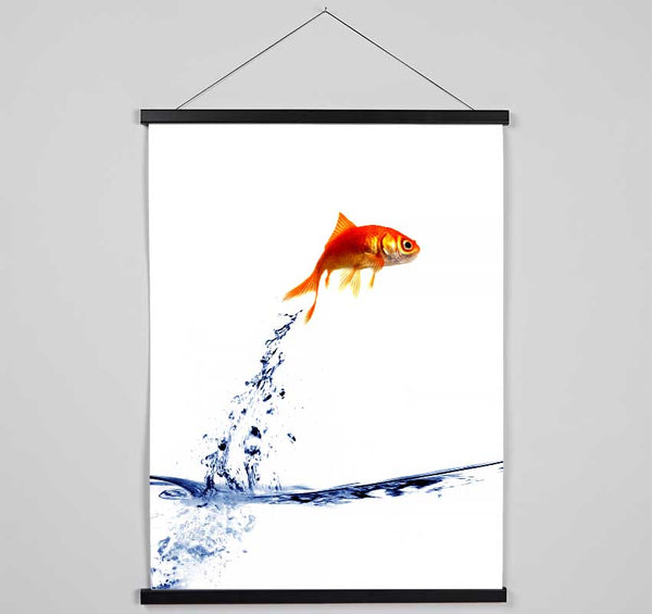 Jumping Goldfish Hanging Poster - Wallart-Direct UK