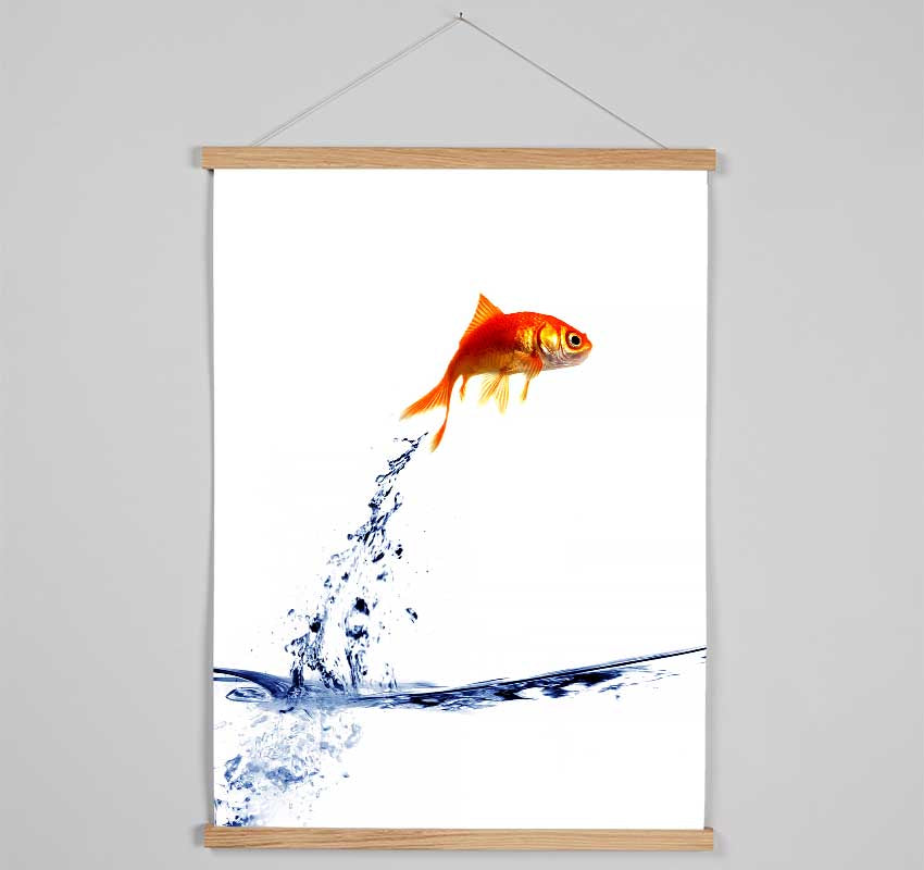 Jumping Goldfish Hanging Poster - Wallart-Direct UK