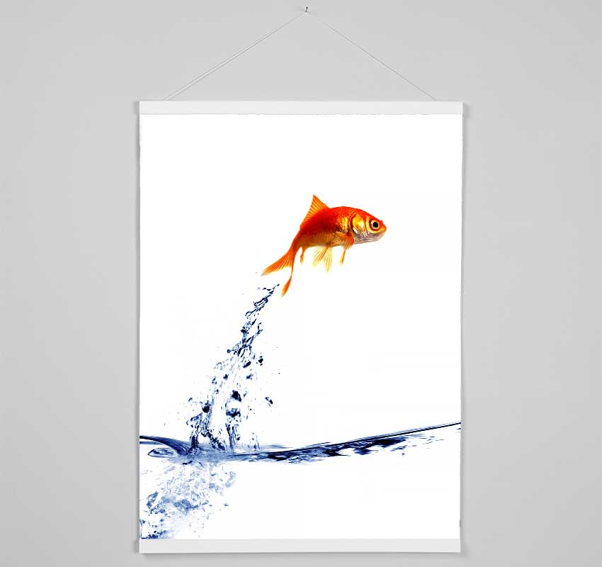 Jumping Goldfish Hanging Poster - Wallart-Direct UK