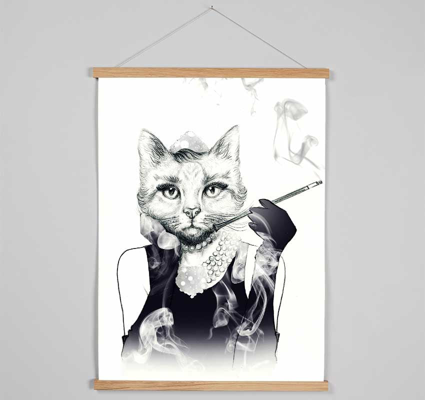 Audrey Hepburn Cat Hanging Poster - Wallart-Direct UK