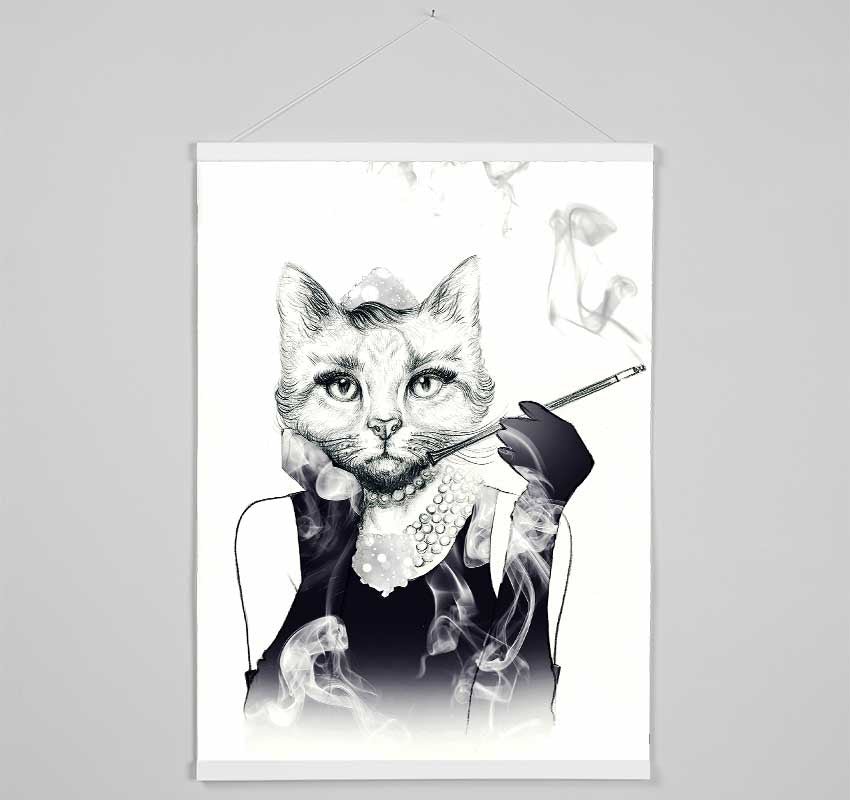 Audrey Hepburn Cat Hanging Poster - Wallart-Direct UK