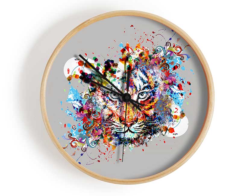 Tiger Swirls Clock - Wallart-Direct UK