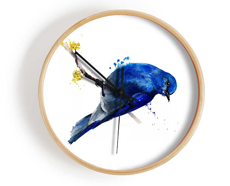 Bluebird On Apple Blossom Clock - Wallart-Direct UK