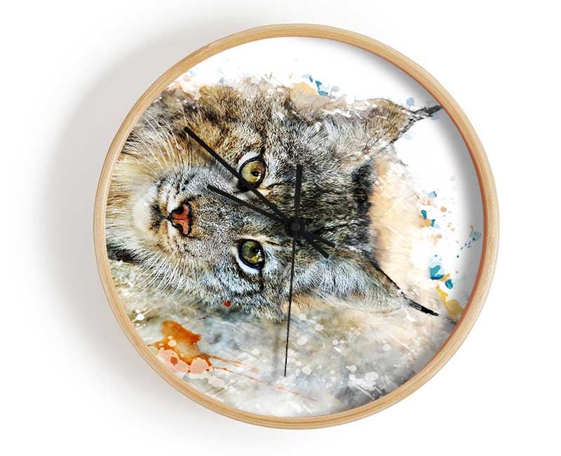 Wild Cat Clock - Wallart-Direct UK