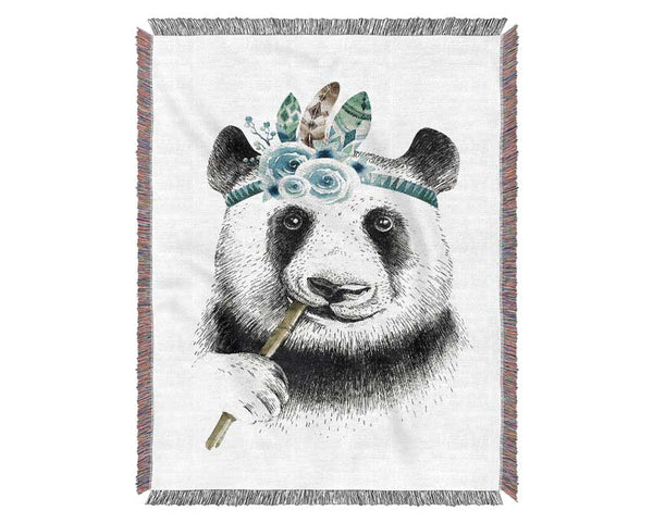 Panda Bamboo Woven Blanket