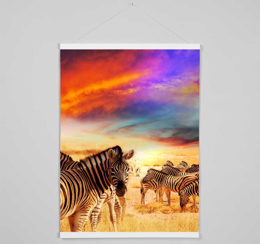 Stunning Zebra Skies Hanging Poster - Wallart-Direct UK