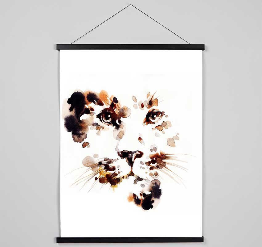 Leopard Spot Face Hanging Poster - Wallart-Direct UK