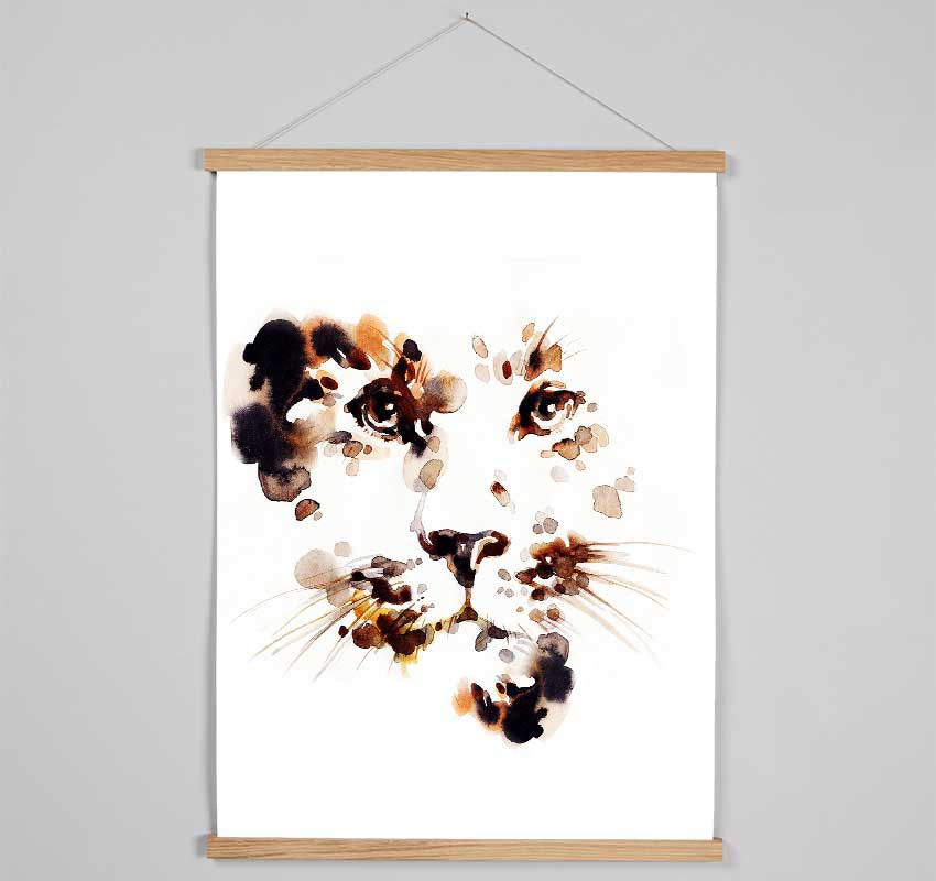 Leopard Spot Face Hanging Poster - Wallart-Direct UK