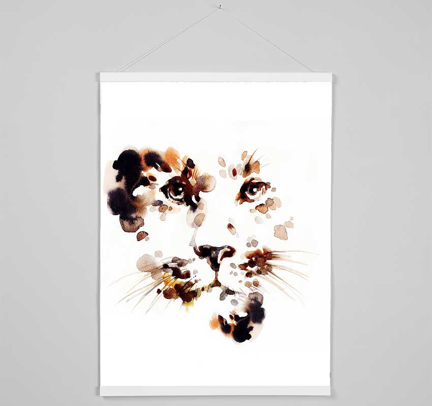 Leopard Spot Face Hanging Poster - Wallart-Direct UK