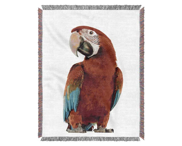 Blue Macaw Parrot Woven Blanket