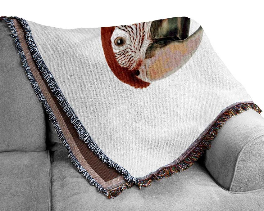 Blue Macaw Parrot Woven Blanket