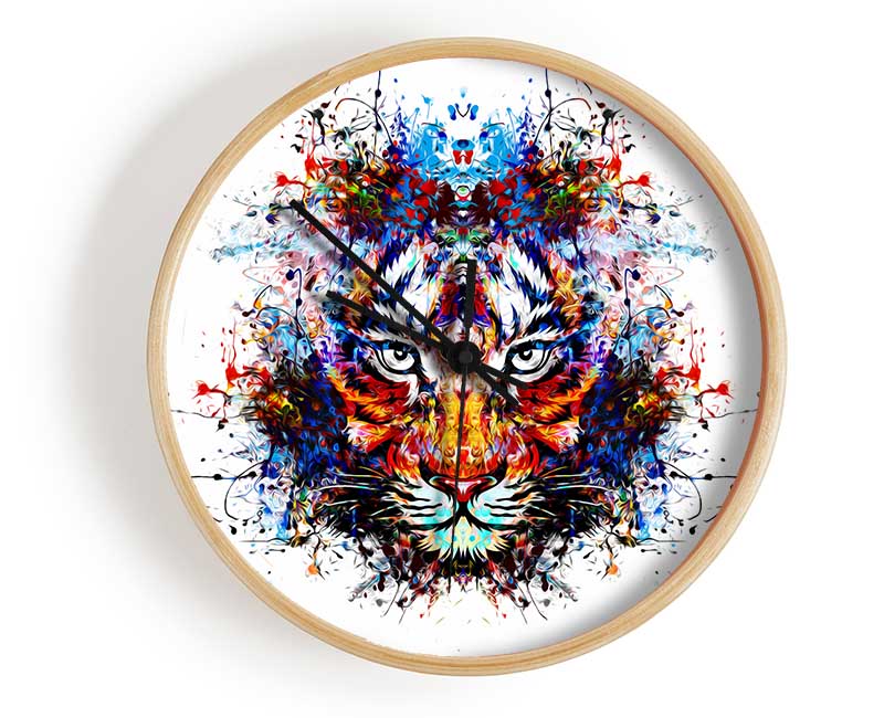 Tiger Colours Clock - Wallart-Direct UK