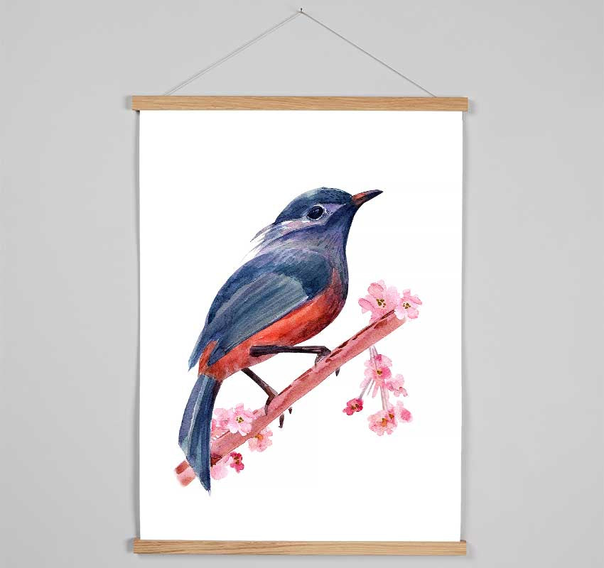 Chaffinch Bird Cherry Blossom Hanging Poster - Wallart-Direct UK