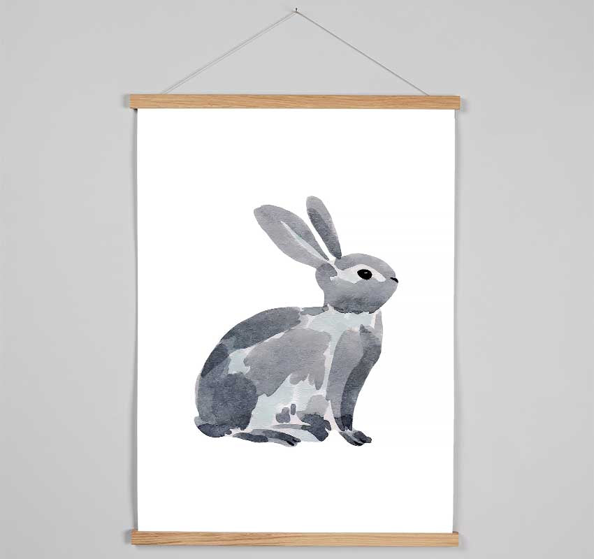 Grey Rabbit Hanging Poster - Wallart-Direct UK