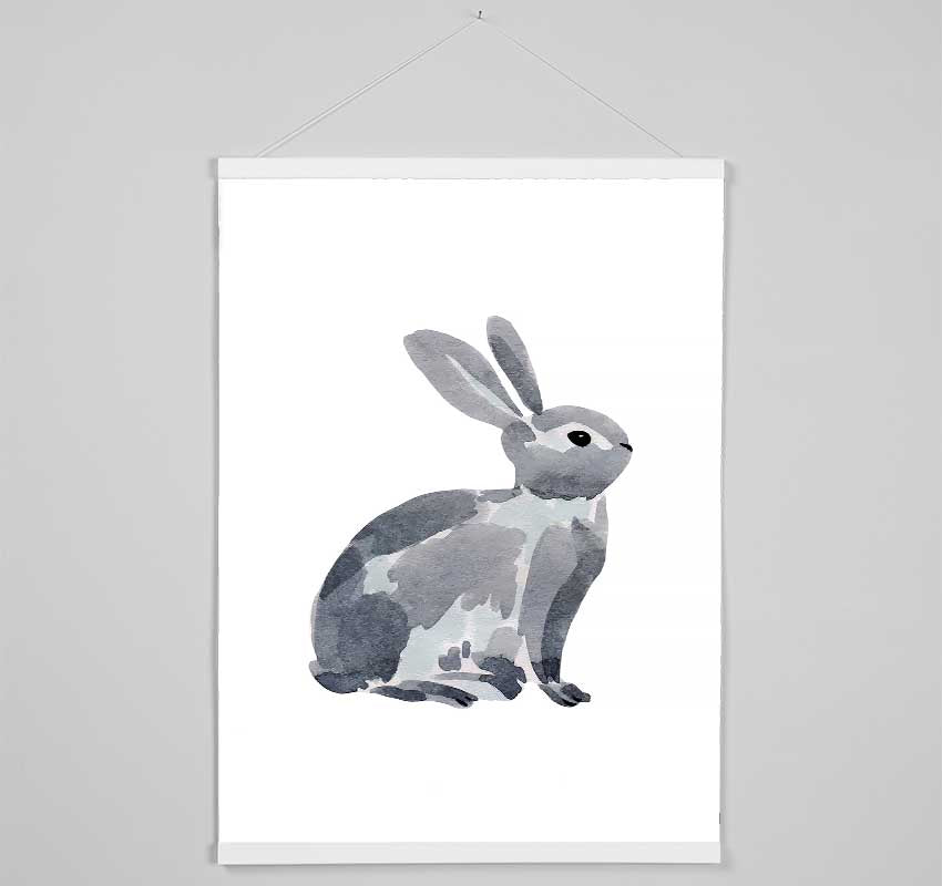 Grey Rabbit Hanging Poster - Wallart-Direct UK