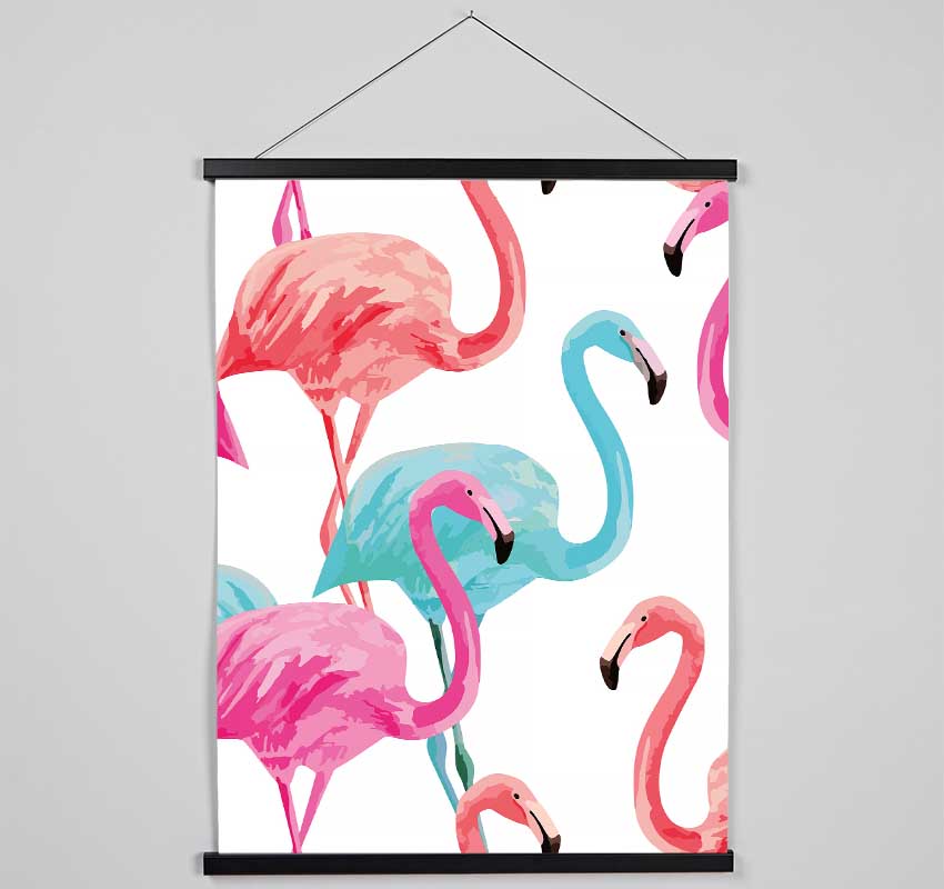 Flamingo Colours Hanging Poster - Wallart-Direct UK