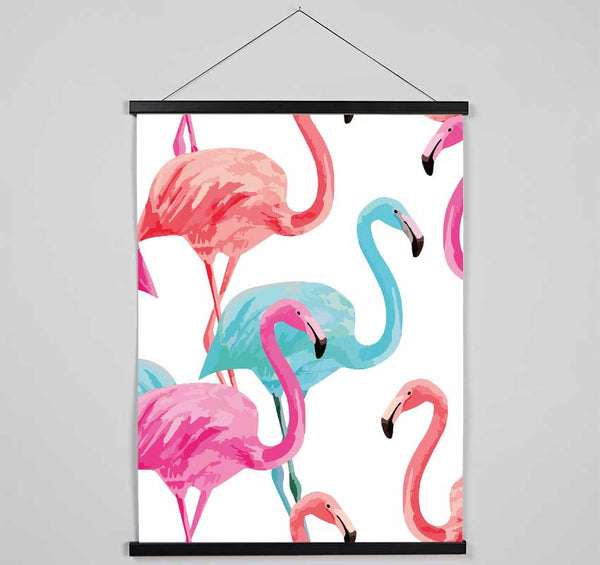 Flamingo Colours Hanging Poster - Wallart-Direct UK