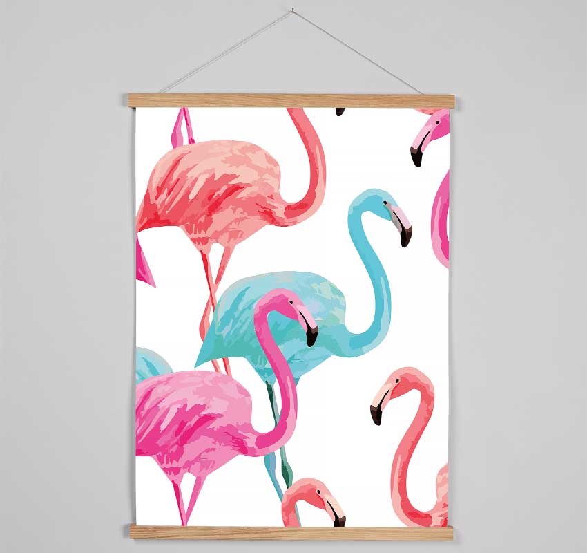 Flamingo Colours Hanging Poster - Wallart-Direct UK